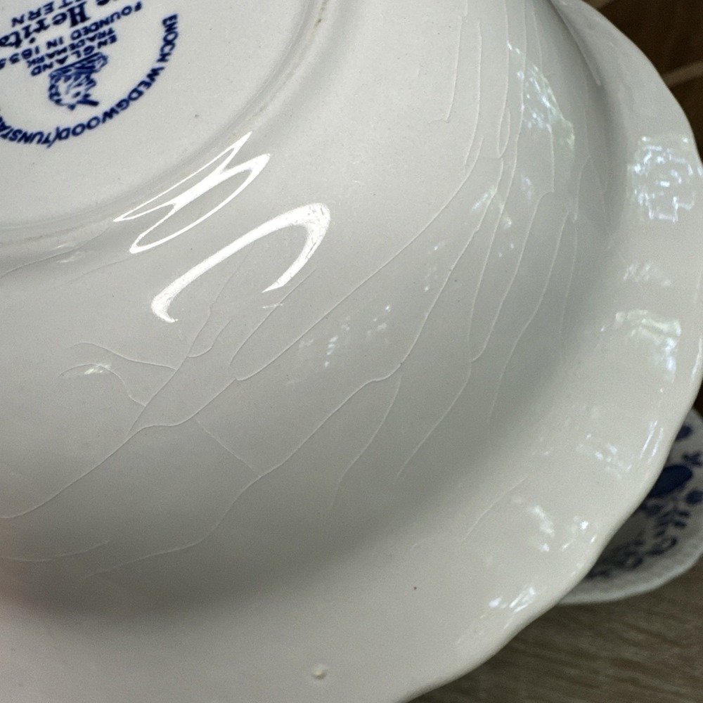4 Vintage Enoch Wedgwood BLUE HERITAGE Cereal Bowls 6 5/8" BLUE ONION ENGLAND - Picture 5 of 5